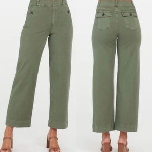 SPANX Olive Green High-Rise Wide Leg Pants